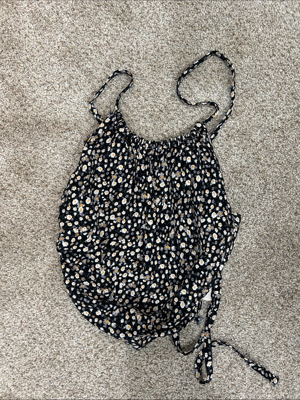 Teen Floral Black Daisy One-Piece Top